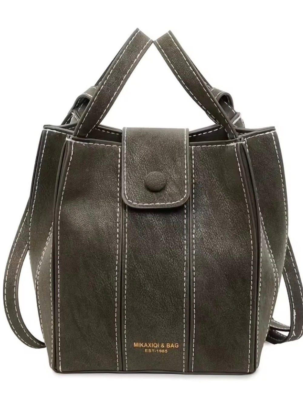 New -Classy & Stylish -Retro Style Olive Color Bucket Bag